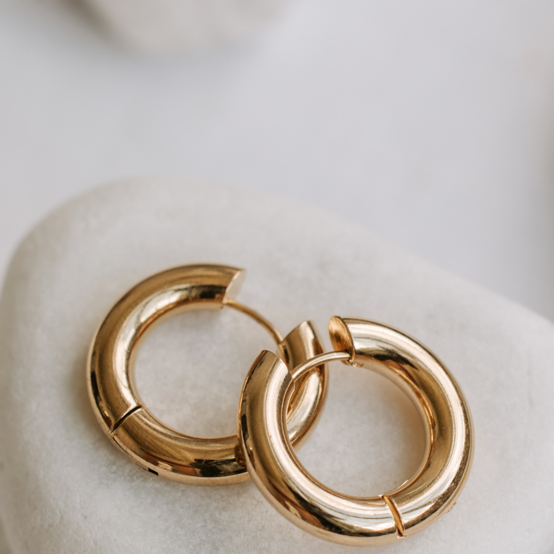 Gold Chunky Earrings - Image 2